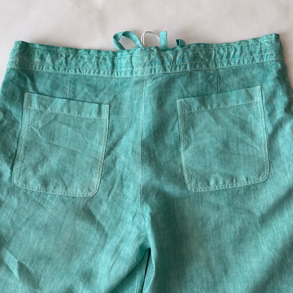NWT Auth 120% LINO linen turquoise SHORTS/ Bermuda shorts sz M-10/12- 46 ITALY - Picture 6 of 16